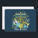 Happy Hanukkah menorah candles. Holiday Card<br><div class="desc">Happy Hanukkah menorah candles.
Keep in touch with family and friends while you celebrate the holiday of Hanukkah/Chanukah with the lights of the menorah.</div>