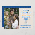 Happy Hanukkah menorah Candles Photo Script  Holiday Card<br><div class="desc">Happy Hanukkah menorah Candles Photo Script</div>