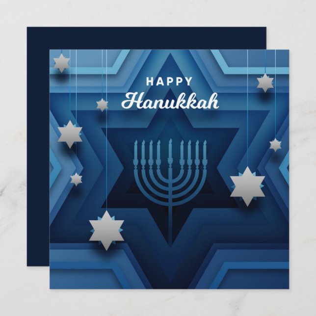Happy Hanukkah Menorah Card (Front/Back)