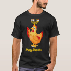 Happy Hanukkah Menorah Chicken Boys Teens T-Shirt