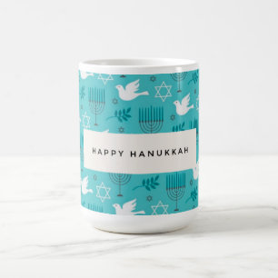 Happy Hanukkah Menorah Doves Coffee Mug