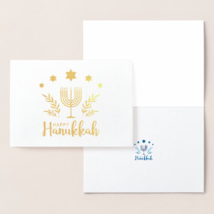 Happy Hanukkah Menorah Foil Card