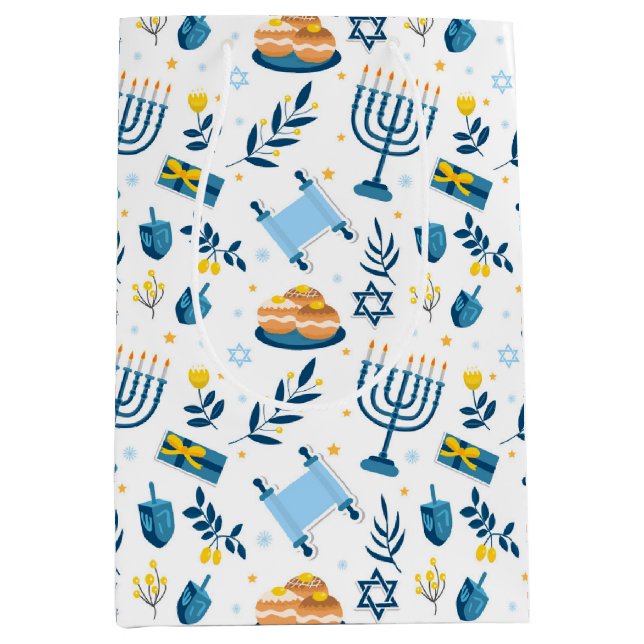Happy Hanukkah Menorah Gift Bag (Front)
