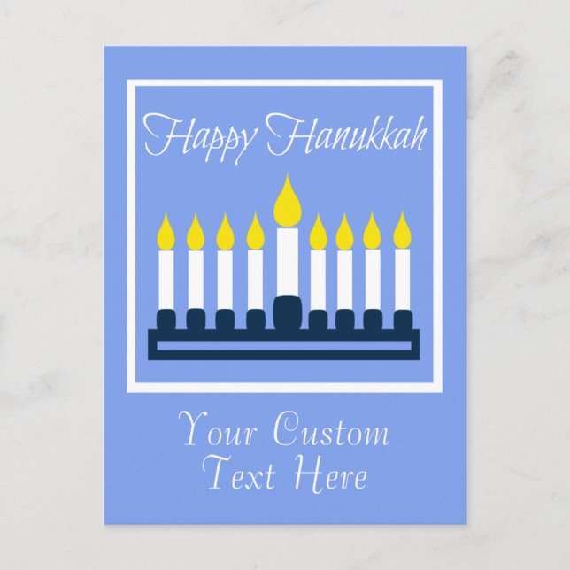 Happy Hanukkah Menorah Holiday Postcard (Front)