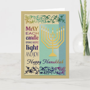 Happy Hanukkah Menorah Jewish Holiday Card