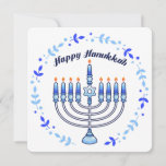 Happy Hanukkah Menorah Jewish Jew Cute Candles Holiday Card<br><div class="desc">Wish that special someone a Chag Sameach on this festival of lights with a contemporary,  cute Jewish design by PopQTstudio. This holiday card features a playful design of a Menorah topped with cheerful kawaii candles. A great card to give your Jewish friends and family.</div>