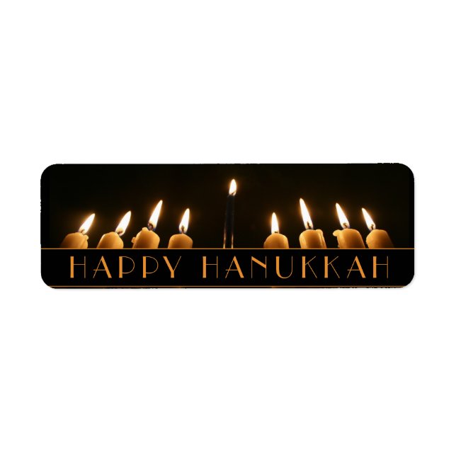 Happy Hanukkah Menorah Light Nine Burning Candles (Front)
