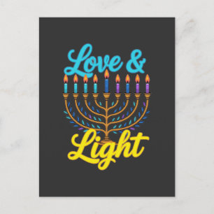 Happy Hanukkah Menorah Lights Celebration Holiday Postcard