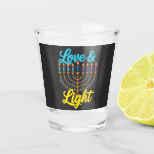 Happy Hanukkah Menorah Lights Celebration Shot Glass
