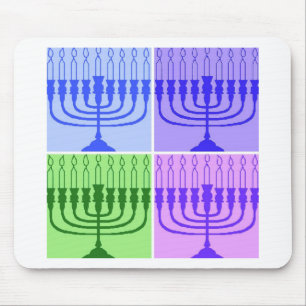 Happy Hanukkah Menorah Mouse Mat