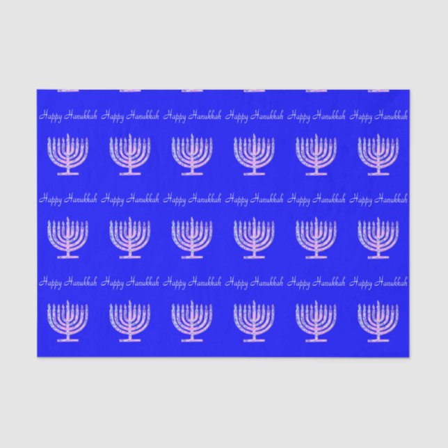 Happy Hanukkah Menorah Nina's Fave Tissue Paper (Front)