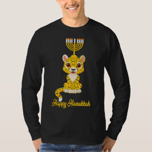 Happy Hanukkah Menorah Panther Boys Teens T-Shirt