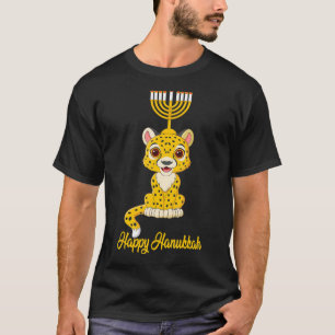 Happy Hanukkah Menorah Panther    Boys Teens T-Shirt