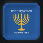 Happy Hanukkah Menorah Paper Plate<br><div class="desc">Happy Hanukkah Menorah Paper Plates</div>