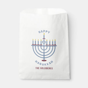 Happy Hanukkah Menorah Party Custom Favour Bags