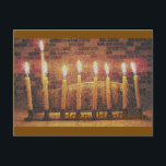 Happy Hanukkah Menorah Post Card<br><div class="desc">Can't visit them this Hanukkah? Send them this lovely Hanukkah Post Card.</div>