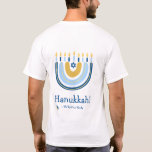 Happy Hanukkah  Menorah Rainbow  T-Shirt<br><div class="desc">Our Rainbow Menorah Hanukkah Greeting T-Shirt has a popular Rainbow design that flips over to become a cheerful Hanukkah/ Chanukah menorah. With a sprinkling of Jewish stars of David, this modern design is a beautiful, fun way to wish family and friends a Happy Hanukkah wherever you go. All text can...</div>