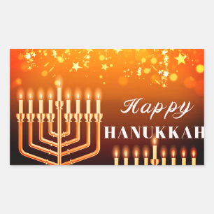 Happy Hanukkah Menorah  Square Sticker