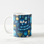 Happy Hanukkah Menorah Sufganiyot Cute Owl Gift Coffee Mug<br><div class="desc">Sip in style this Hanukkah with our Happy Hanukkah mug featuring Dreidel, Menorah, Sufganiyot, cute owl, gift, Star of David, candles and Cute Fox. Every sip from this mug is a sip of holiday cheer, featuring a joyful medley of Hanukkah symbols and adorable baby animals. Whether you're savouring sufganiyot, lighting...</div>