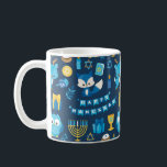 Happy Hanukkah Menorah Sufganiyot Cute Owl Gift Coffee Mug<br><div class="desc">Sip in style this Hanukkah with our Happy Hanukkah mug featuring Dreidel, Menorah, Sufganiyot, cute owl, gift, Star of David, candles and Cute Fox. Every sip from this mug is a sip of holiday cheer, featuring a joyful medley of Hanukkah symbols and adorable baby animals. Whether you're savouring sufganiyot, lighting...</div>