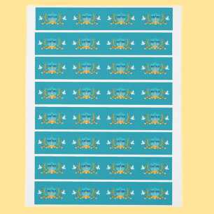 Happy Hanukkah Menorah   Wraparound Address Label