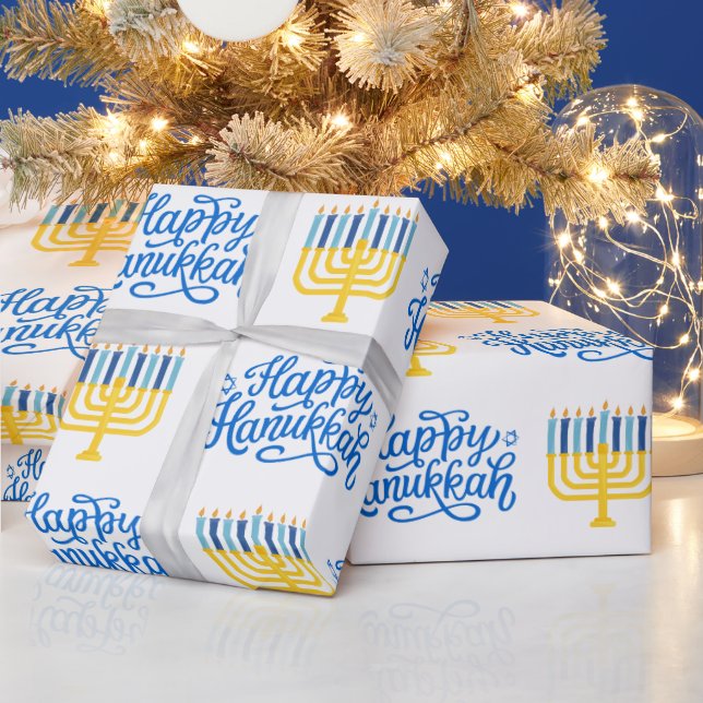 Happy Hanukkah Menorah Wrapping Paper (Holidays)