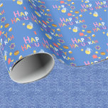 Happy Hanukkah Menorah Wrapping Paper<br><div class="desc">.Celebrate eight days and eight nights of the Festival of Lights with Hanukkah cards and gifts. The festival of lights is here. Light the menorah, play with the dreidel and feast on latkes and sufganiyots. Celebrate the spirit of Hanukkah with friends, family and loved ones by wishing them Happy Hanukkah....</div>