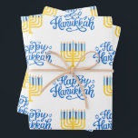 Happy Hanukkah Menorah Wrapping Paper Sheet<br><div class="desc">Happy Hanukkah Menorah Wrapping Paper Sheets</div>