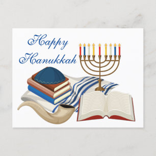 Happy Hanukkah Menorha  Postcard
