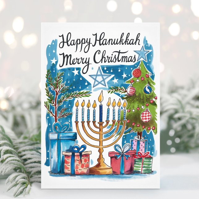 Happy Hanukkah Merry Christmas Card (Happy Hanukkah Merry Christmas Card)