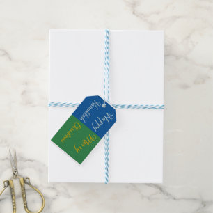 Happy Hanukkah Merry Christmas Dual Holiday Gift Tags
