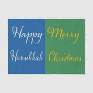 Happy Hanukkah Merry Christmas Dual Holiday  Tissue Paper