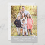 HAPPY HANUKKAH modern blessings fun sparkle grey Holiday Card<br><div class="desc">by kat massard >>> www.simplysweetPAPERIE.com <<< A super simple photo holiday card design to celebrate the season with family and friends. Maximum area to display your beautiful family! TIPS 1. To resize / reposition the photo hit the "customise it" button. 2. You can also change the fonts, move and add...</div>