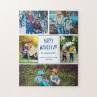 Happy Hanukkah Modern Photo Collage Cute Custom