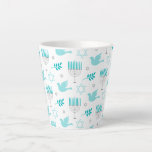 Happy Hanukkah Modern Star Of David Menorah Latte Mug<br><div class="desc">This Hanukkah holidays design features a sparkling blue background with menorah and star of David overlay #hanukkah #chanukah #holidays  #menorah #starofdavid #jewish #home #coffee #mugs #coffeemugs #coffeelovers #gifts #drinkware #kitchen</div>