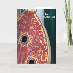 Happy Hanukkah Musical Instrument Season Greeting Card
