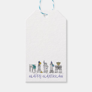 Happy Hanukkah New York City NYC Jewish Holiday Gift Tags