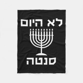 Happy Hanukkah Not Today Santa Funny Hebrew Jewish Fleece Blanket