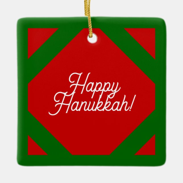 happy Hanukkah Ornament (Front)