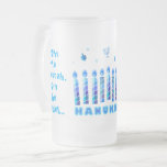 Happy Hanukkah Party Beautiful Blue Decoration<br><div class="desc">Happy Hanukkah Party Beautiful Blue Decoration, Jewish Holiday, Coffee Mug and Cup. Jewish Holiday Hanukkah background with Hebrew Lettering and traditional Chanukah symbols - wooden dreidels (spinning top), doughnuts, gold menorah, candles, star of David and glowing lights wallpaper pattern. Hanukkah Festival Event Decoration. Jerusalem, Israel. Personalise them by adding name...</div>