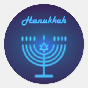 Happy Hanukkah Party Beautiful Decoration Classic Round Sticker