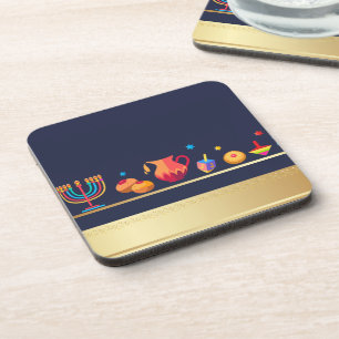 Happy Hanukkah Party Beautiful Decoration Coaster