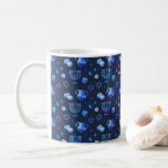 Happy Hanukkah Party Beautiful Decoration Coffee Mug<br><div class="desc">Happy Hanukkah Party Beautiful Decoration, Jewish Holiday, Coffee Mug and Cup. Jewish Holiday Hanukkah background with traditional Chanukah symbols - wooden dreidels (spinning top), doughnuts, gold menorah, candles, star of David and glowing lights wallpaper pattern. Hanukkah Festival Event Decoration. Jerusalem, Israel. Home > Kitchen & Dining > Drinkware > Mugs...</div>