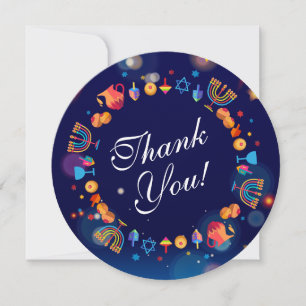 Happy Hanukkah Party Beautiful Decoration Custom Thank You Card