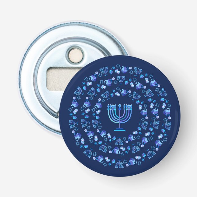 Happy Hanukkah Party Beautiful Mandala Decoration Bottle Opener (Front)