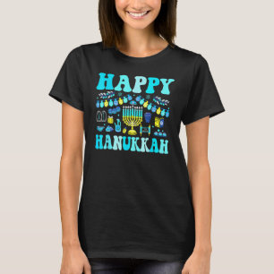 Happy Hanukkah Party Decoration Menorah Dreidel Bo T-Shirt