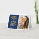 Happy Hanukkah Peace Love Latkes Lights Photo Holiday Card<br><div class="desc">Send your Wishes with this Holiday Photo card that feature a Stunning Happy Hanukkah Script and Symbol to highlight your greeting message.</div>