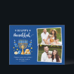 Happy Hanukkah Peace Love Lights Stars 2 Photo Holiday Card<br><div class="desc">Send your Wishes with this Holiday Photo card that feature a Stunning Hanukkah Script and Jewish Holiday Symbols to highlight your greeting message.</div>