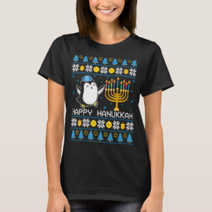 Happy Hanukkah Penguin Ugly Sweater Jewish Chanuka