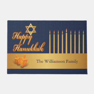 Happy Hanukkah Personalised Door Mat